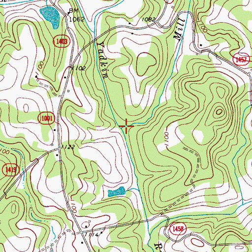 Topographic Map of Mill Creek, NC