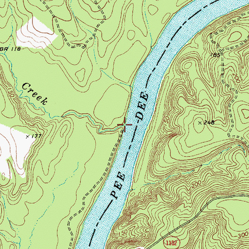 Topographic Map of Mill Creek, NC