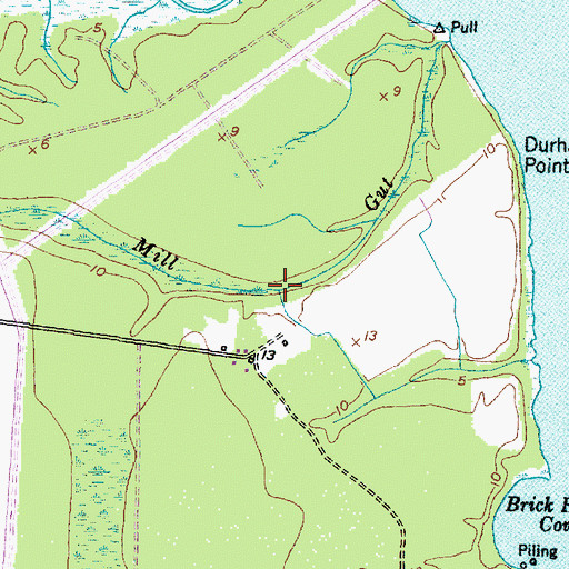 Topographic Map of Mill Gut, NC
