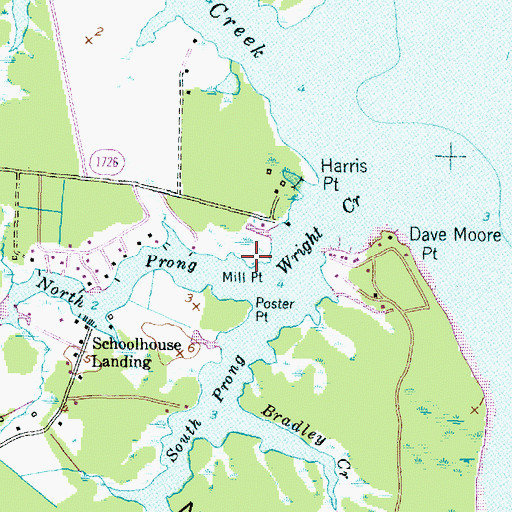 Topographic Map of Mill Point, NC
