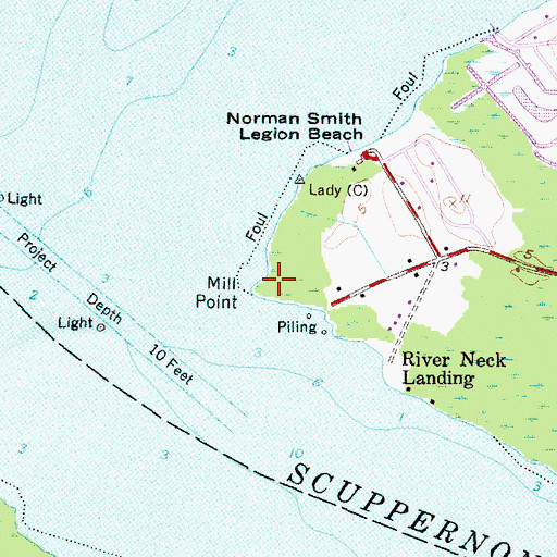 Topographic Map of Mill Point, NC