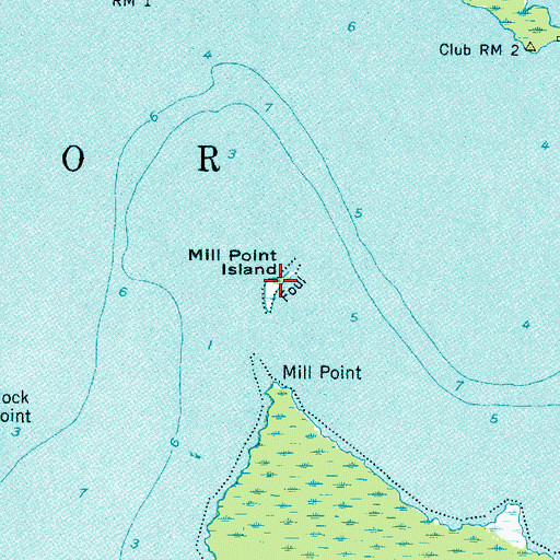 Topographic Map of Mill Point Island, NC