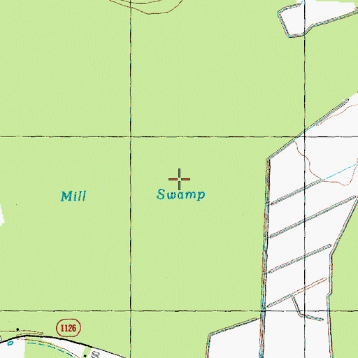 Topographic Map of Mill Swamp, NC