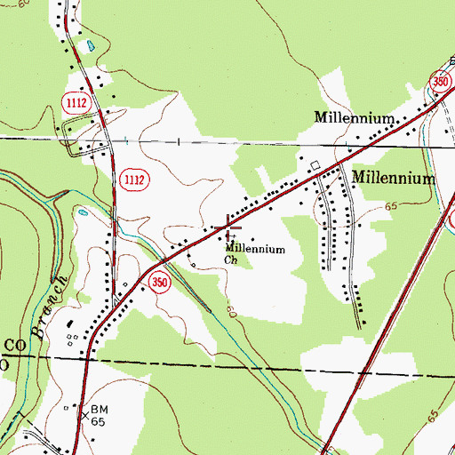 Topographic Map of Millennium Church, NC