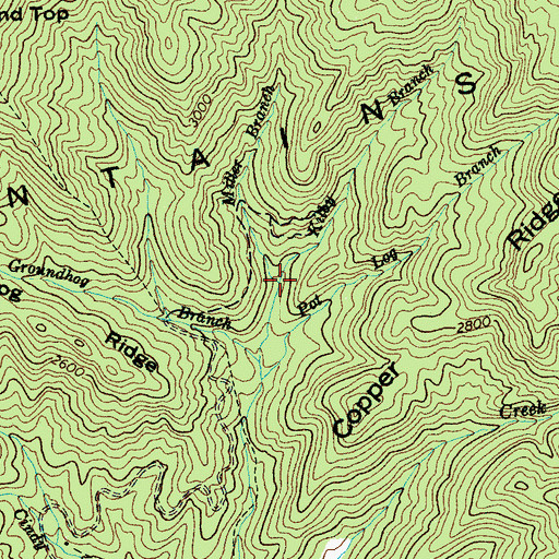 Topographic Map of Miller Branch, NC
