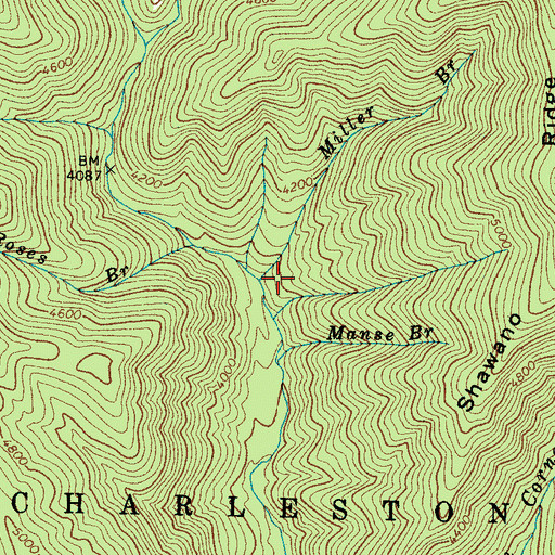 Topographic Map of Miller Branch, NC