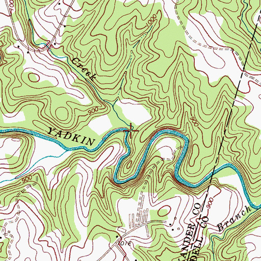 Topographic Map of Miller Creek, NC