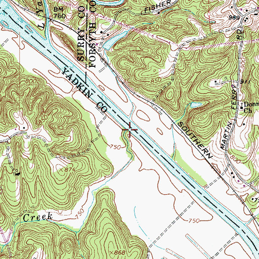 Topographic Map of Miller Creek, NC