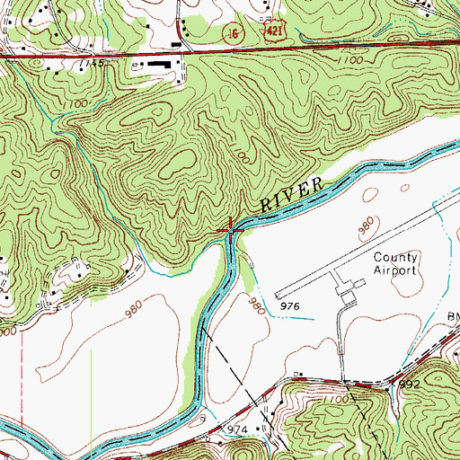 Topographic Map of Millers Creek, NC
