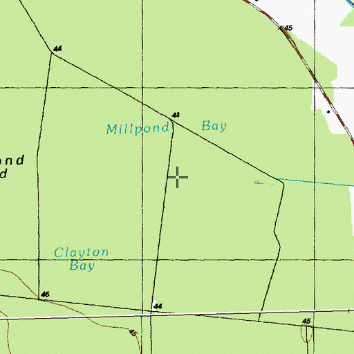 Topographic Map of Millpond Bay, NC