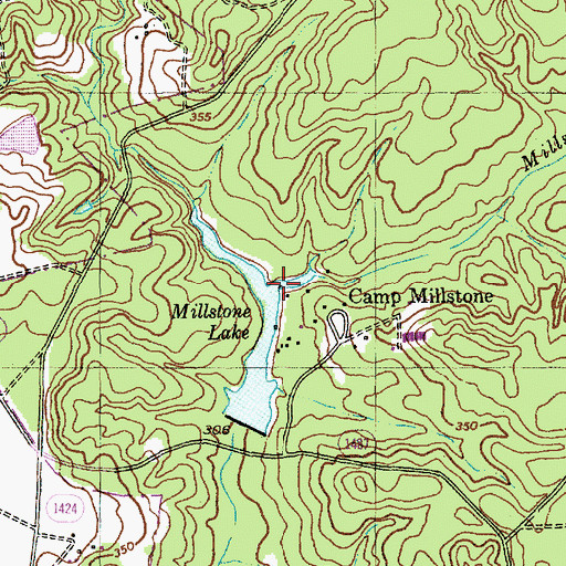 Topographic Map of Millstone Creek, NC