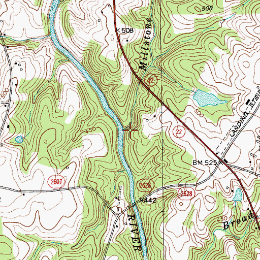 Topographic Map of Millstone Creek, NC