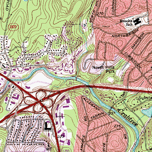Topographic Map of Mine Creek, NC