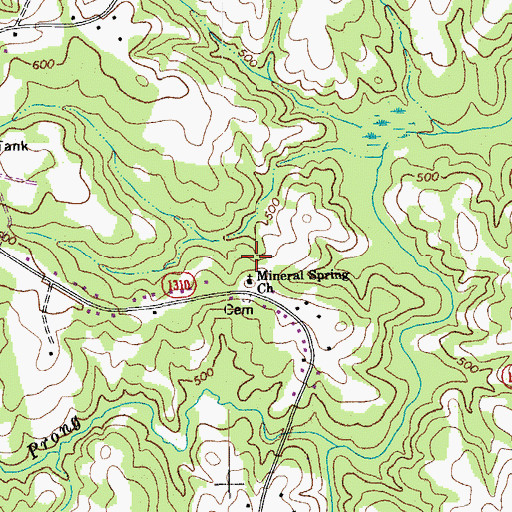 Topographic Map of Mineral Spring Church, NC