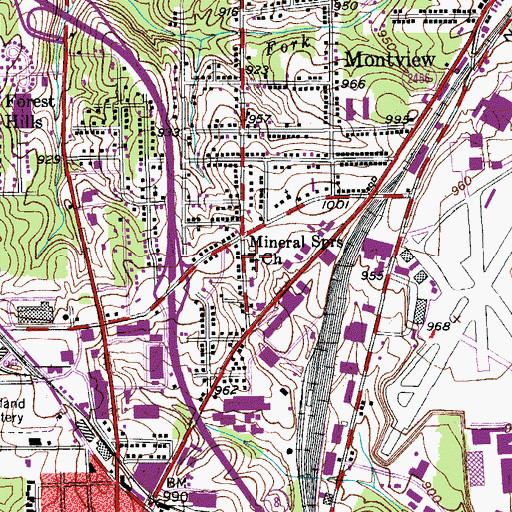 Topographic Map of Mineral Springs Church, NC