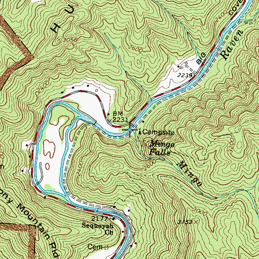 Topographic Map of Mingo Creek, NC