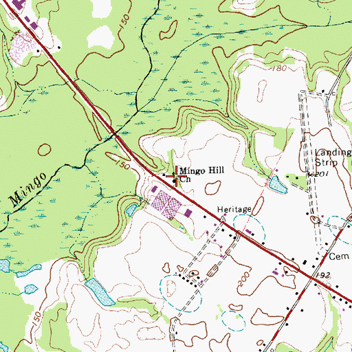 Topographic Map of Mingo Hill Church, NC