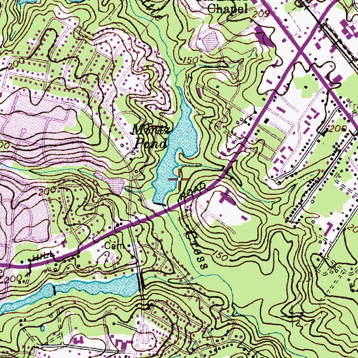 Topographic Map of Mintz Pond, NC