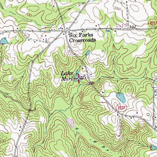 Topographic Map of Lake Mirl, NC