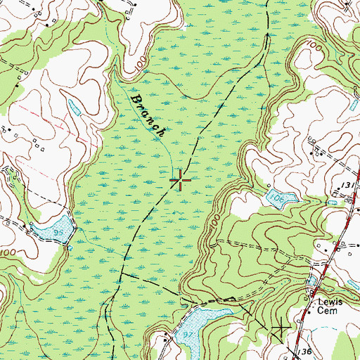 Topographic Map of Miry Branch, NC