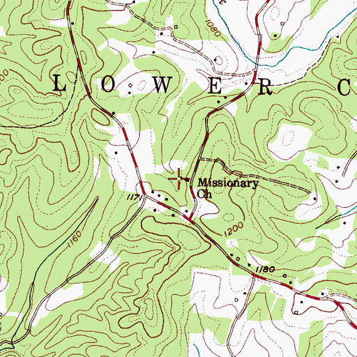 Topographic Map of Missionary Church, NC