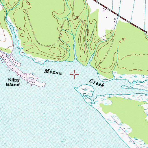 Topographic Map of Mixon Creek, NC