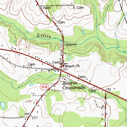 Topographic Map of Mizpah Church, NC