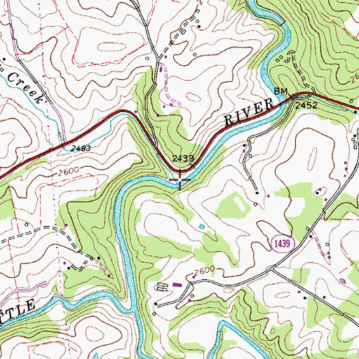 Topographic Map of Moccasin Creek, NC