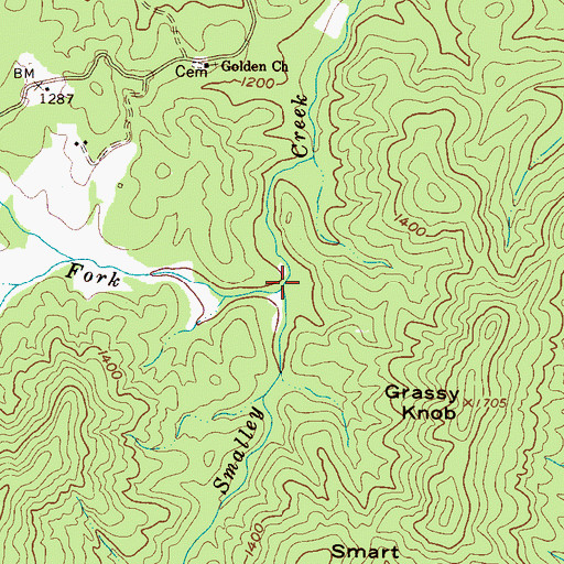 Topographic Map of Molly Fork, NC