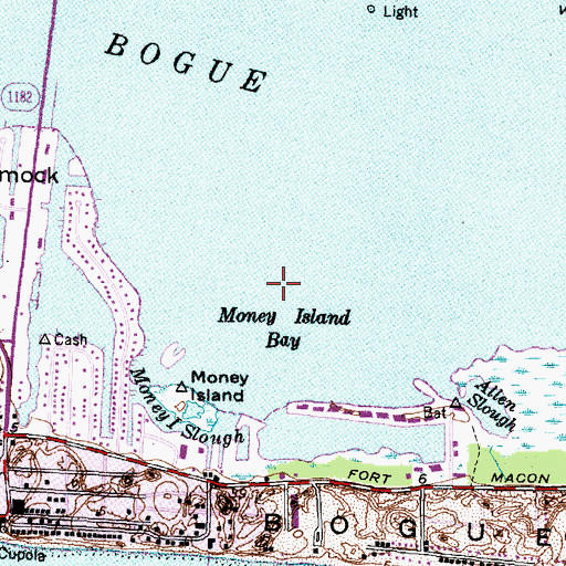 Topographic Map of Money Island Bay, NC