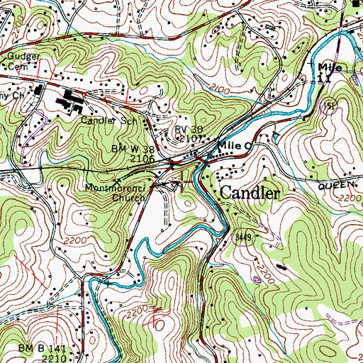 Topographic Map of Montmorenci Church, NC