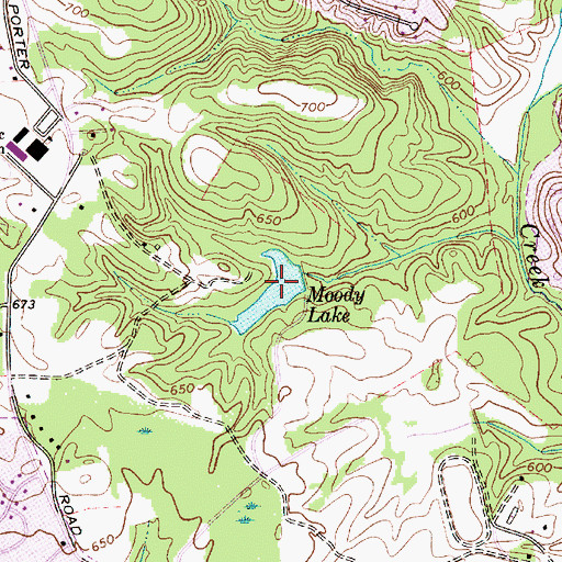 Topographic Map of Moody Lake, NC