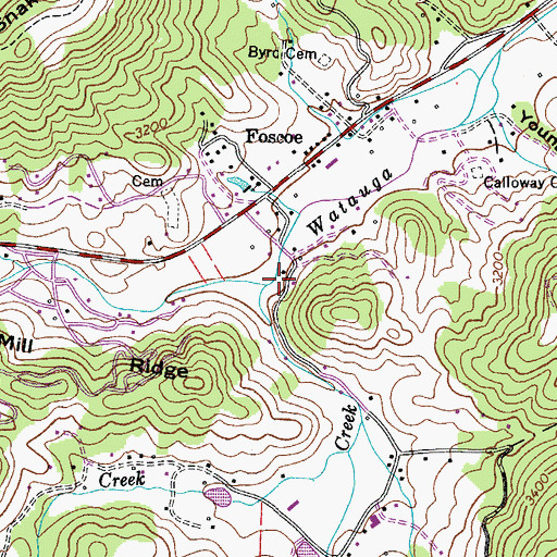 Topographic Map of Moody Mill Creek, NC