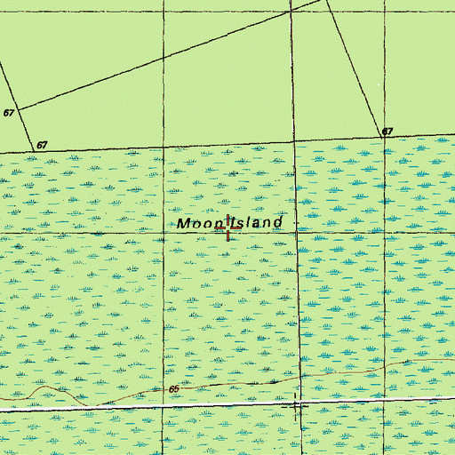 Topographic Map of Moon Island, NC