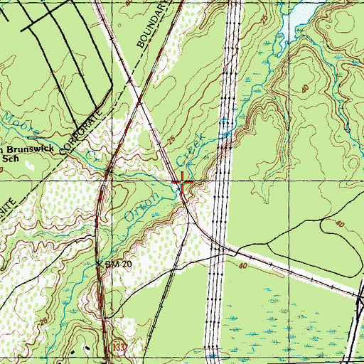 Topographic Map of Moore Creek, NC