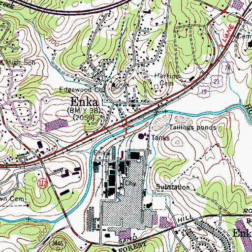 Topographic Map of Moore Creek, NC