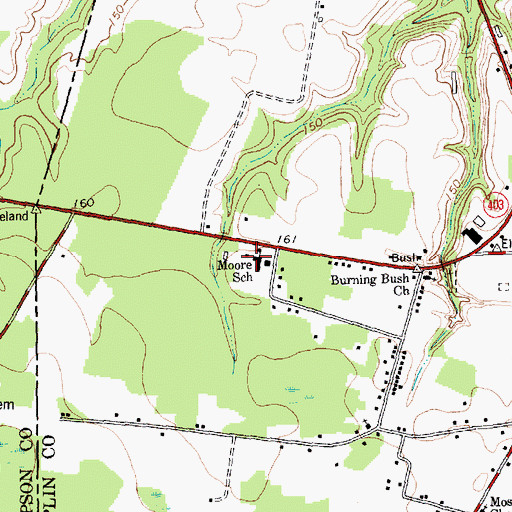 Topographic Map of Moore School, NC