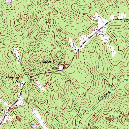 Topographic Map of Moore Union Church, NC