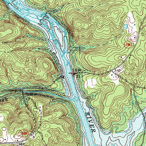 Topographic Map of Moores Bridge, NC