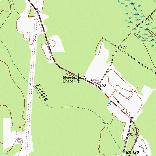 Topographic Map of Moores Chapel United Methodist Church, NC