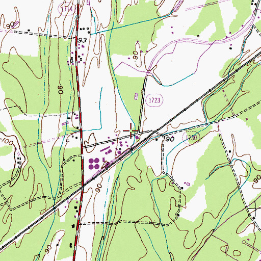 Topographic Map of Moores Chapel, NC