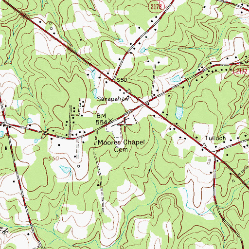 Topographic Map of Moores Chapel Cemetery, NC