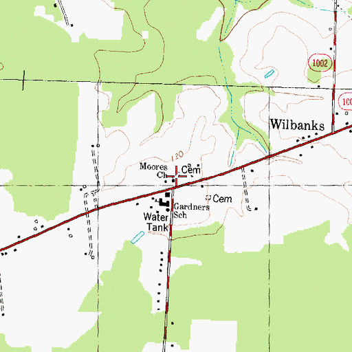 Topographic Map of Moores Church, NC
