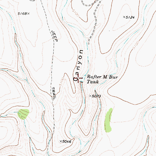 Topographic Map of Rafter M Bar Tank, AZ