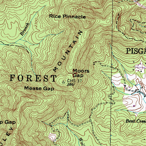 Topographic Map of Moors Gap, NC