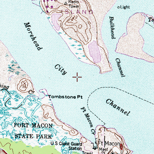 Topographic Map of Morehead City Channel, NC