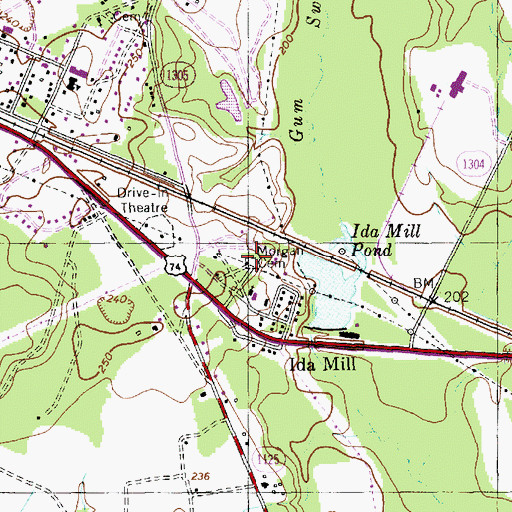 Topographic Map of Morgan Cemetery, NC