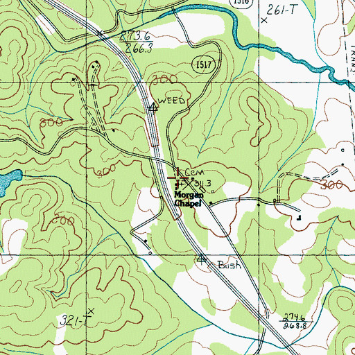 Topographic Map of Morgan Chapel, NC
