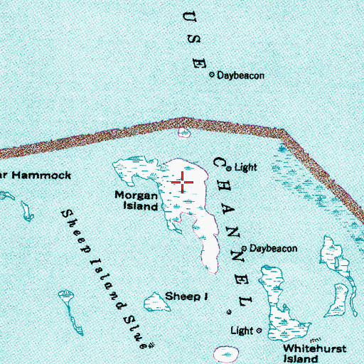 Topographic Map of Morgan Island, NC