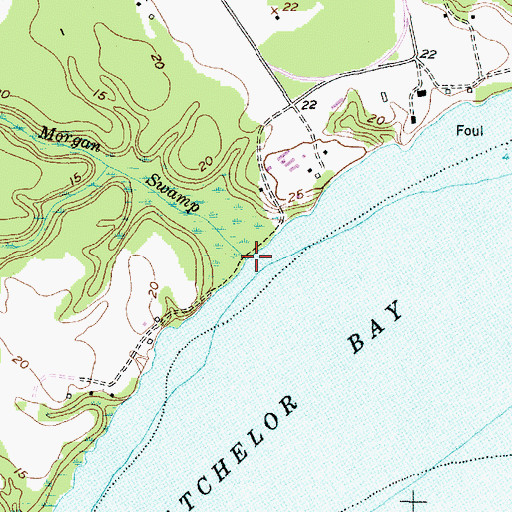 Topographic Map of Morgan Swamp, NC